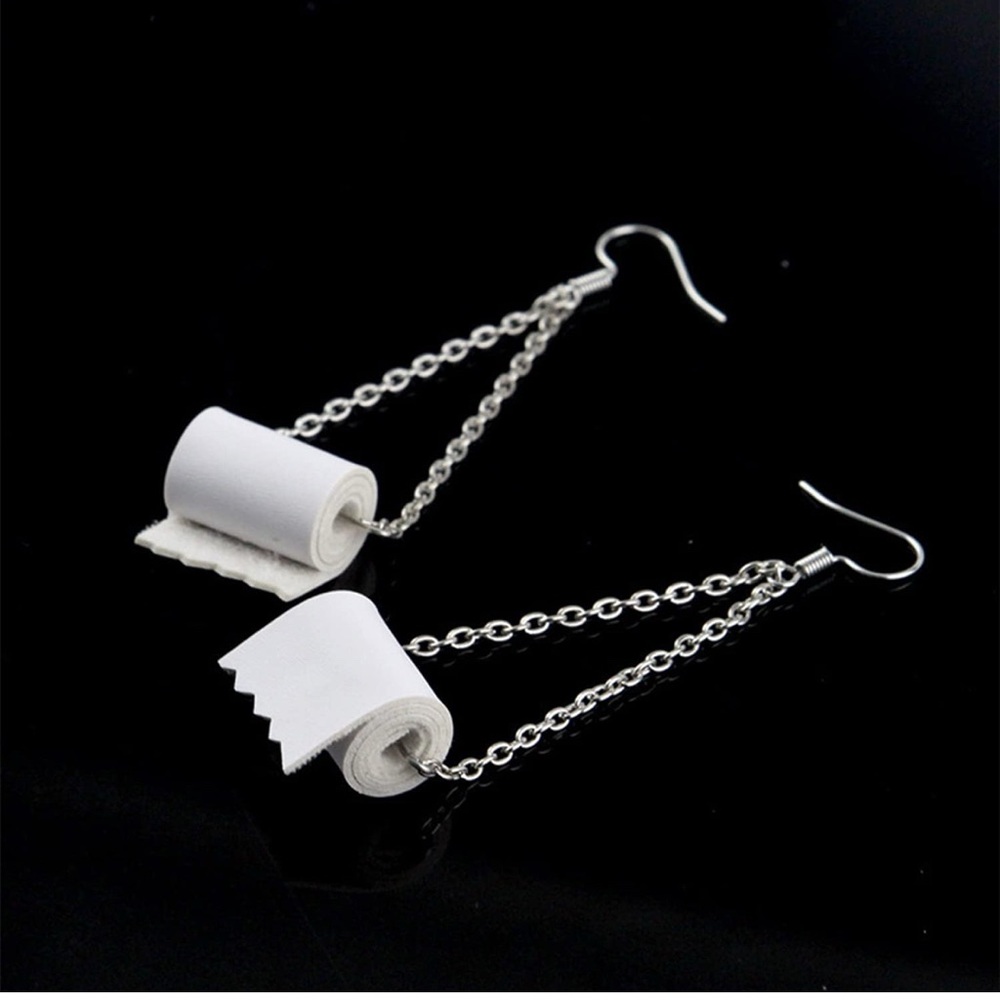 toilet paper statement earrings ( humorous)